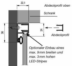 Abdeckprofil oben, L: 4100 mm