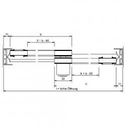Zylinder-Schiebetürdruckschloss, bis 8 mm, links/rechts