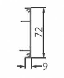 opk E-Space Blende für Glastüre Aluminium eloxiert Silber 2700mm