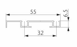 opk Submarine 9 Laufschiene doppelt Türstärke 25mm 2500mm