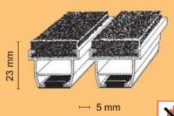 Alu-Textilstreifer Profi, 23mm, pressblank, nach Maß, Spezialnadelfilz (schwerentflammbar)