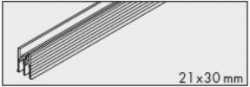 Doppelführungsschiene zum Kleben 2500mm