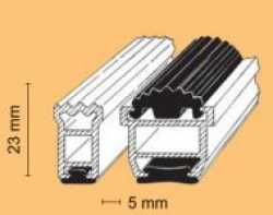 Kombistreifer Profi, 23mm, pressblank, nach Maß, Gummi/Kratzkantenprofil