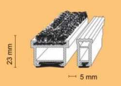 Kombistreifer Profi, 23mm, pressblank, nach Maß, Rips/Kratzkantenprofil