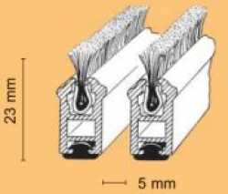 Streifenbürstenmatte Profi, 23mm, pressblank, nach Maß, (schwerentflammbar)